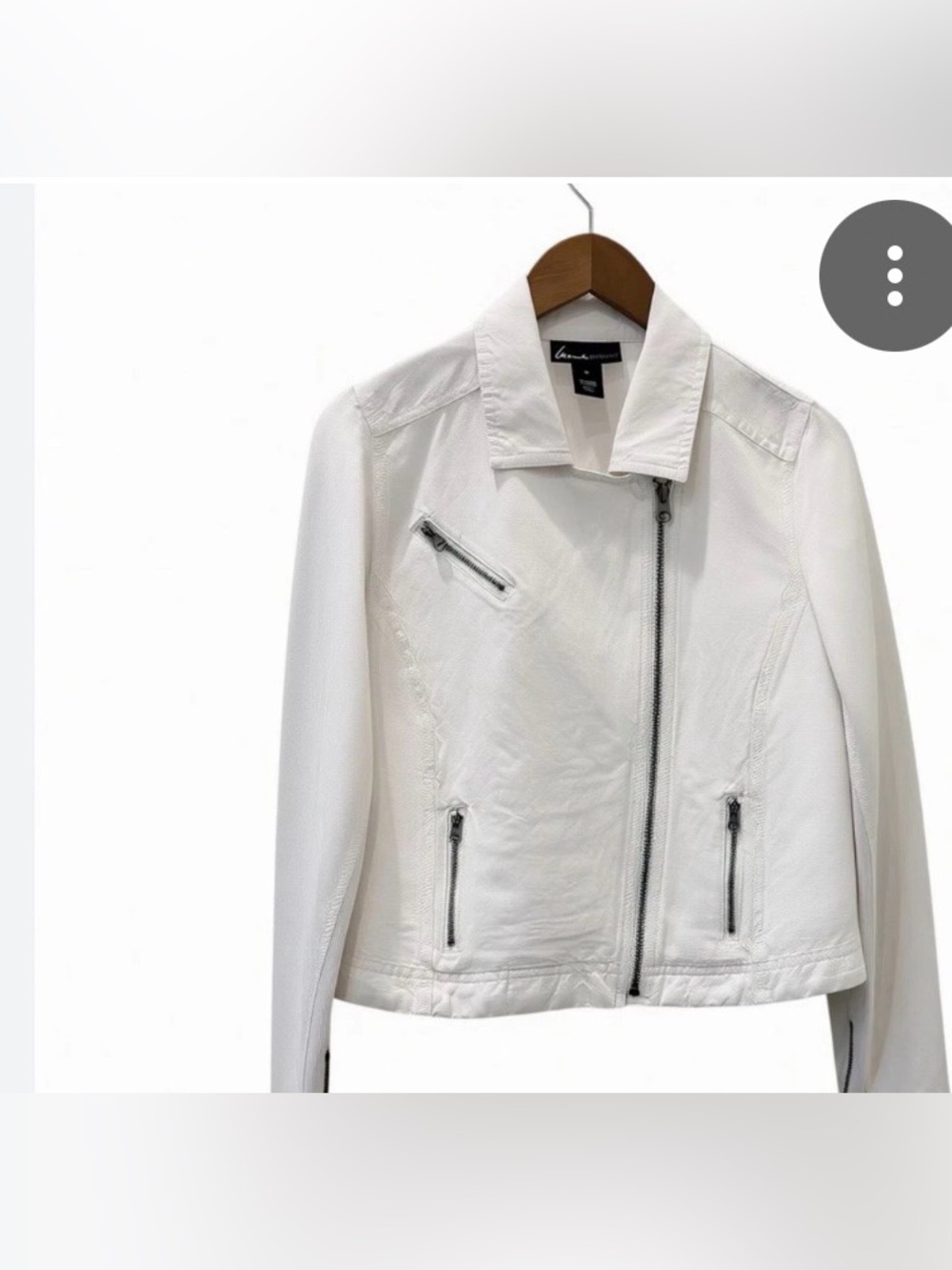 Lane Bryant White linen sz 28 moto  Zip Linen Jacket nwt